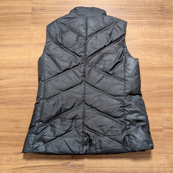 Eddie Bauer Premium Goose Down Vest Women’s Small Black Full Zip Puffer Pocket - Picture 7 of 9